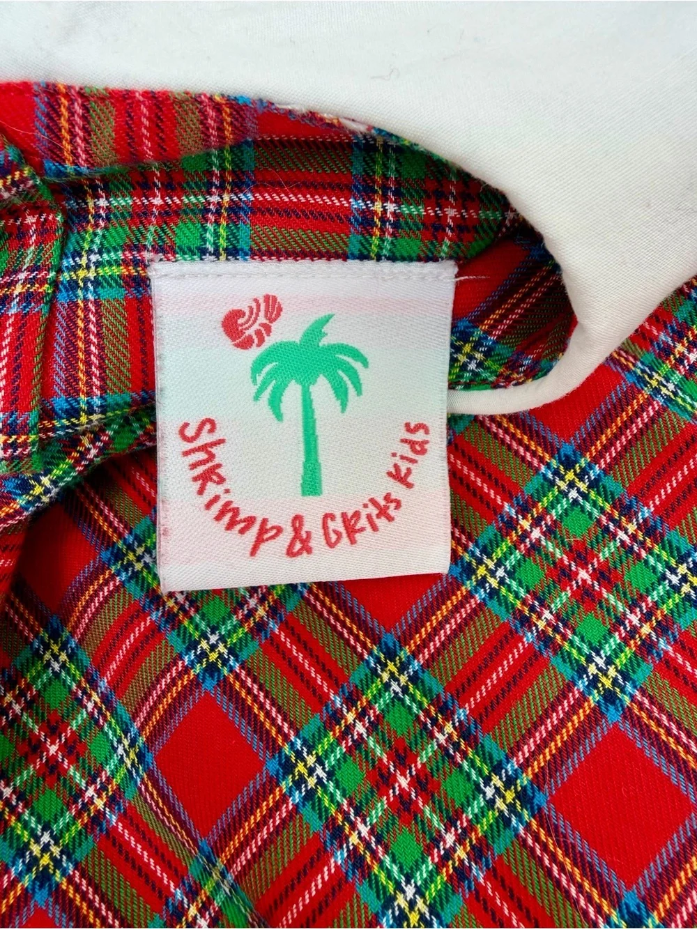 Shrimp & Grits Kids Red Tartan Plaid Peter Pan Collar Holiday Dress 4T EUC